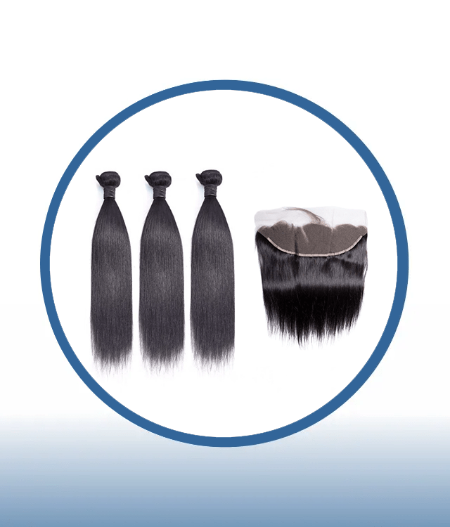 Straight 3 Bundles + Full Lace Frontal Closure