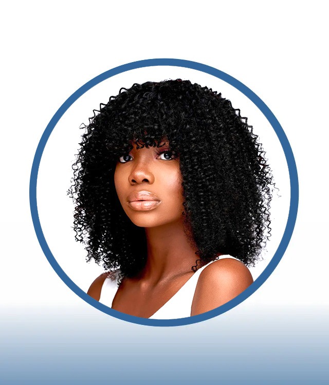 Kinky Curl Fringe Wig