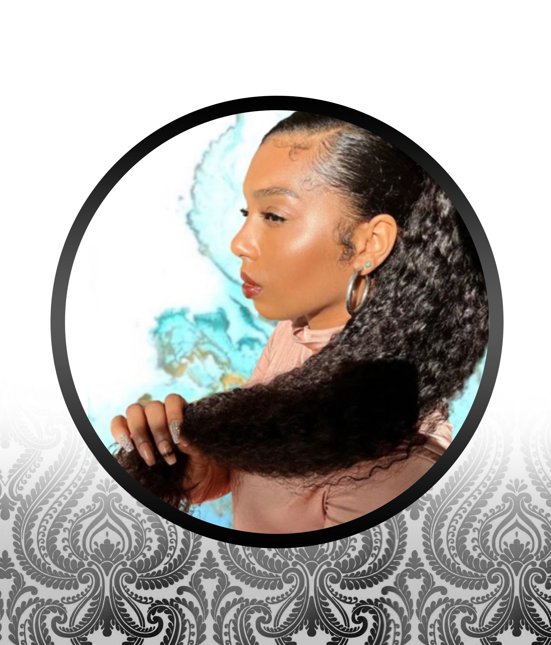 Malaysian Water Curl Human HairBlend Ponytails