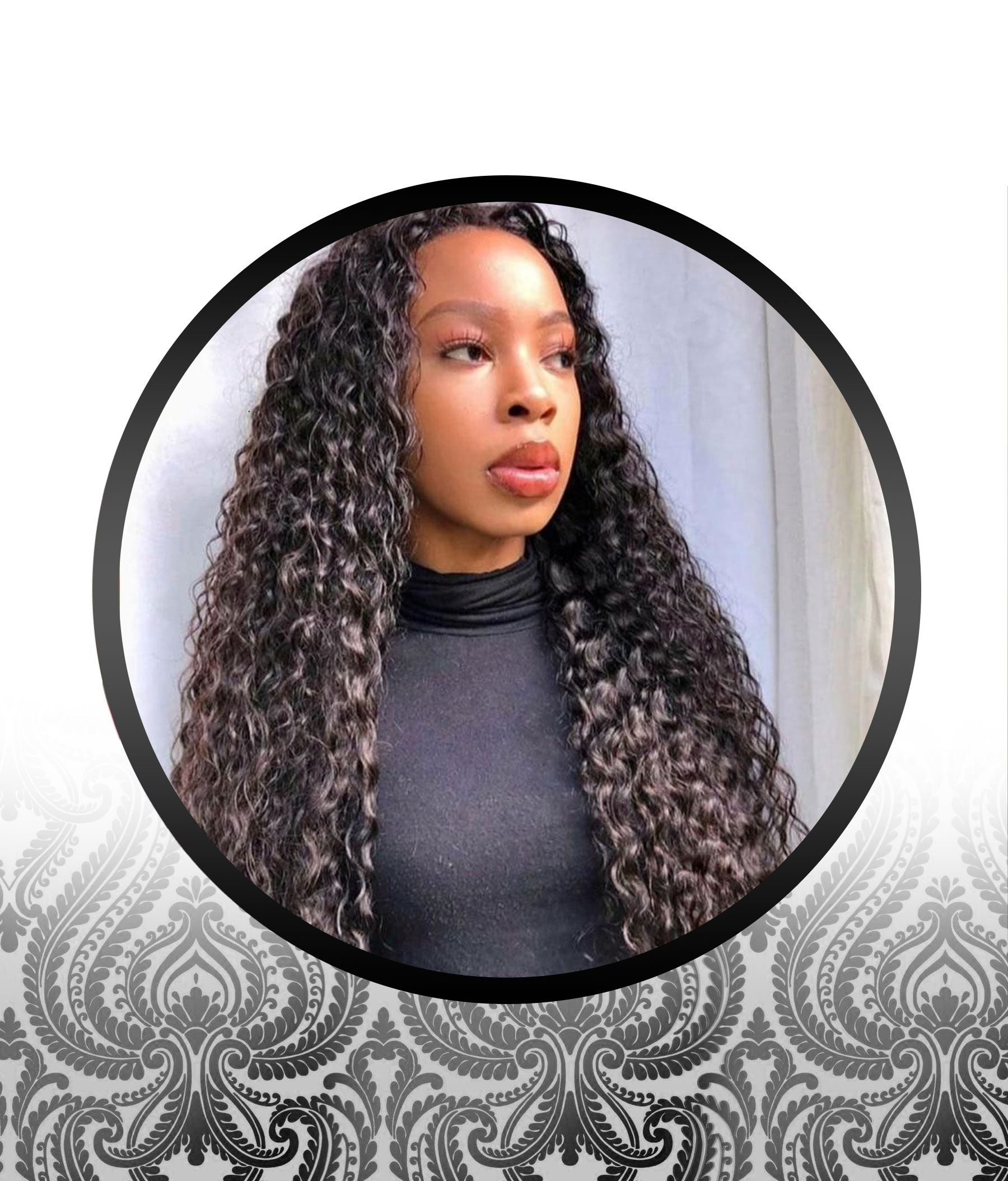 Malaysian Water Curl Human HairBlend Full Lace Frontal Wigs