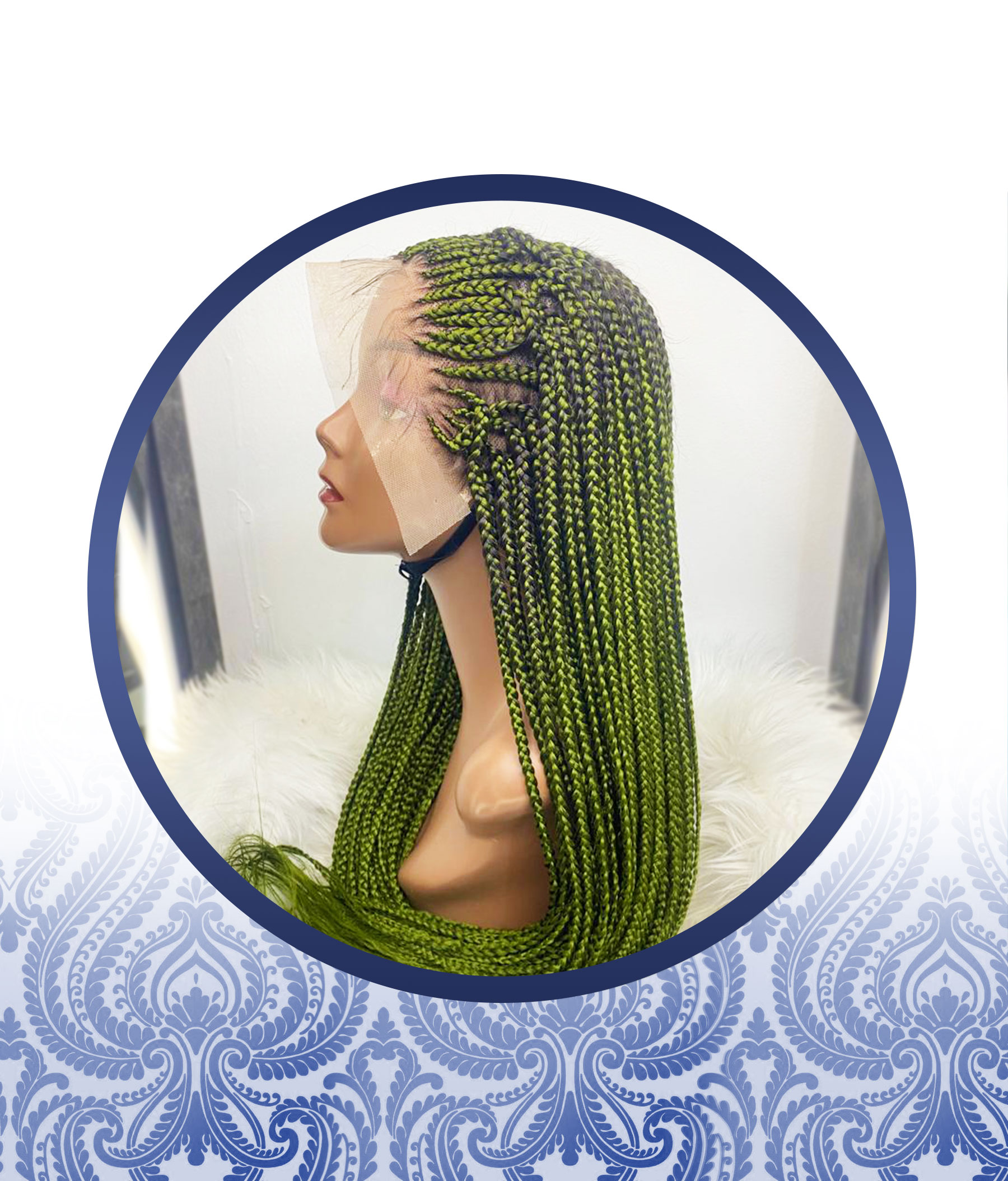 Full Frontal Weaved Braided Wig