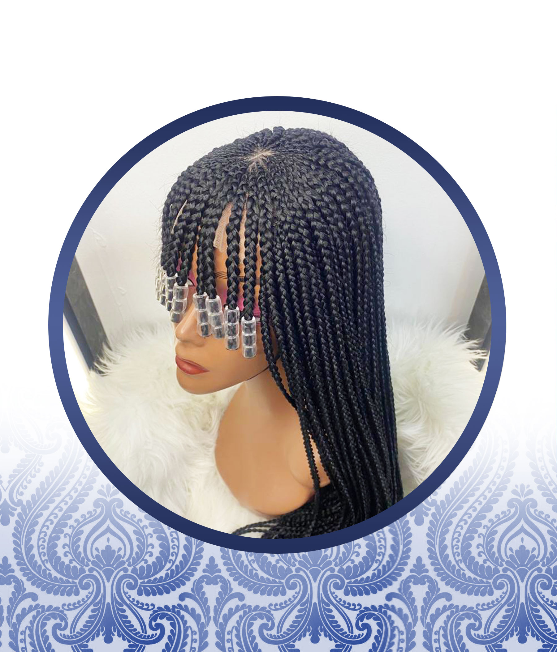 Braided 4x4 Beaded Fringe Wig
