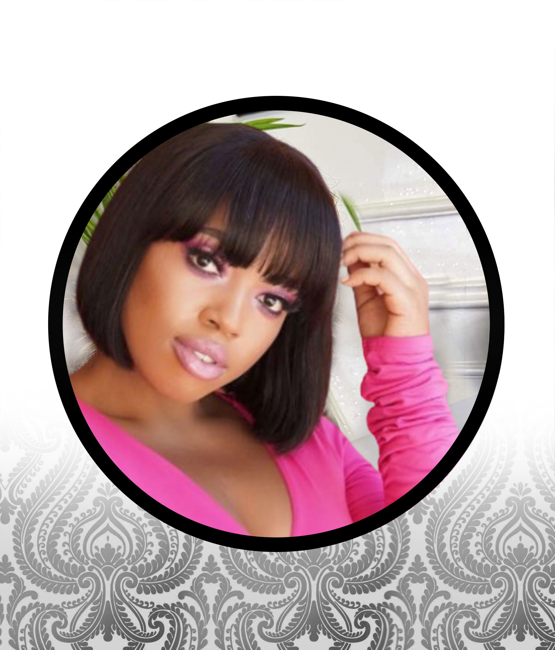 8″ Straight Human HairBlend Fringe Wig