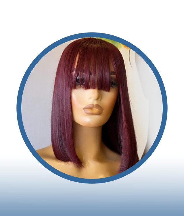 12" Red Peruvian Fringe Wig