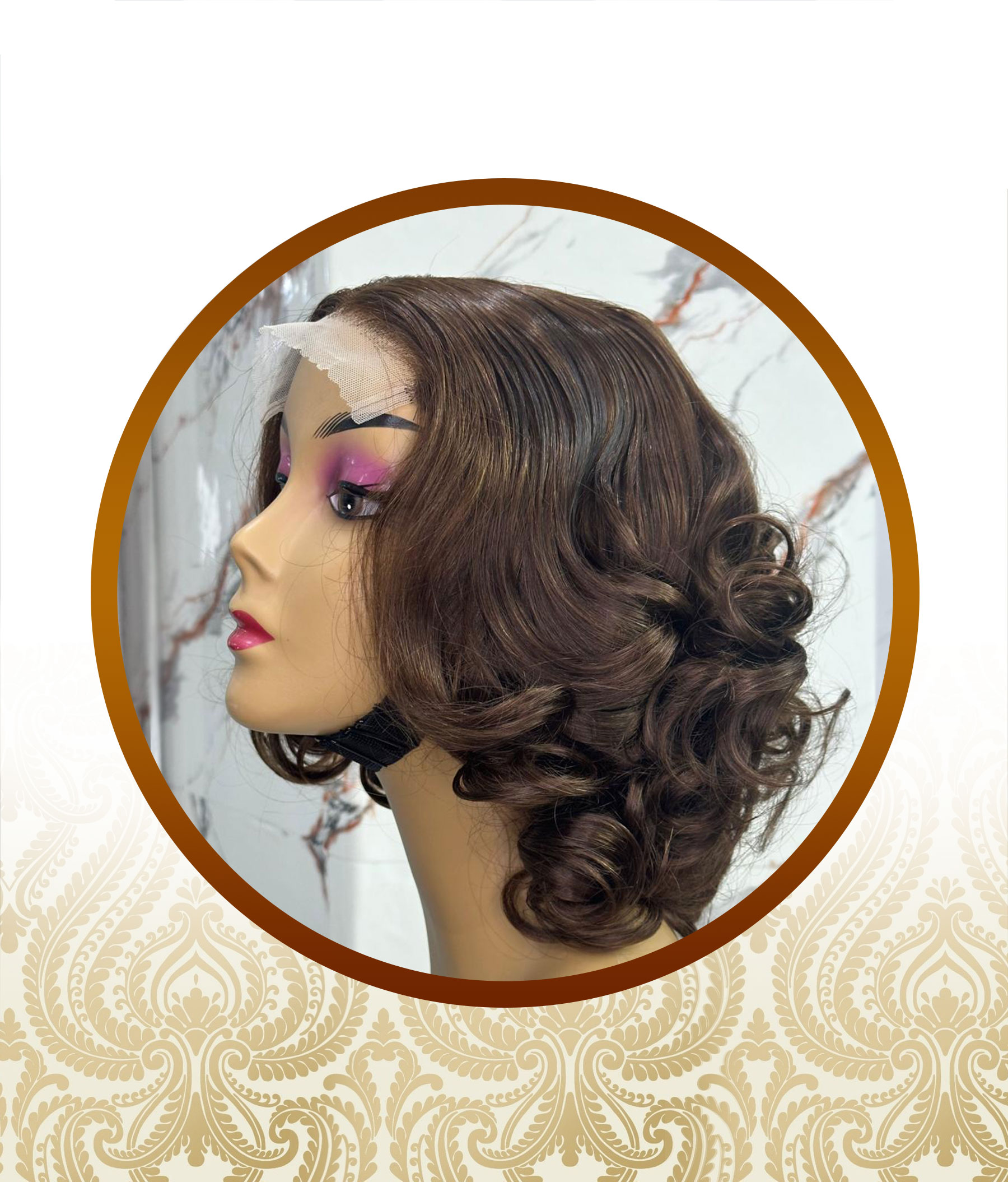 14" 5x5 Glueless Chocolate Brown Bouncy Body-Loose Wave Double-Drawn Unit