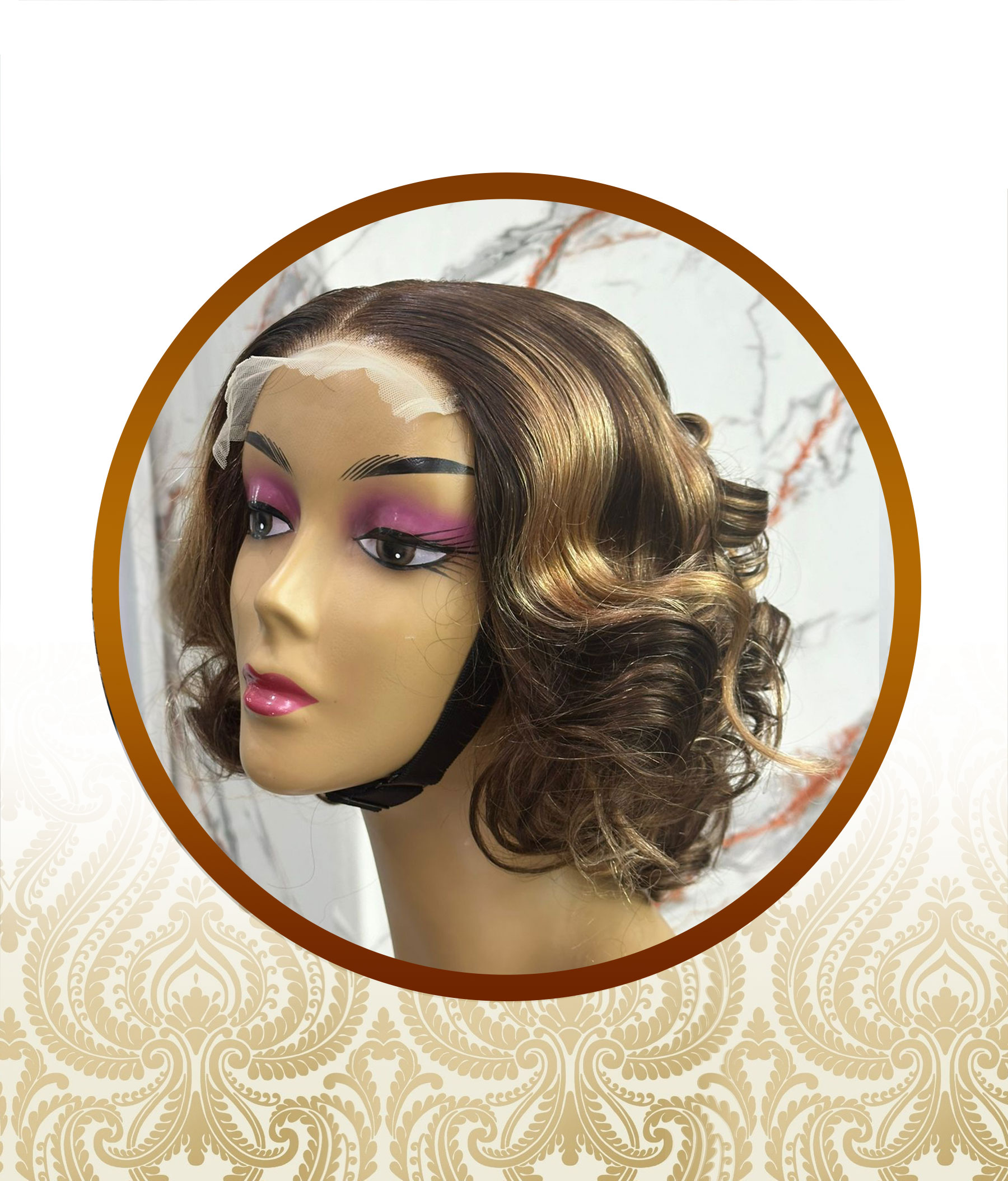 14" 5x5 Glueless Highlighted Bouncy Body-Loose Wave Double-Drawn Unit
