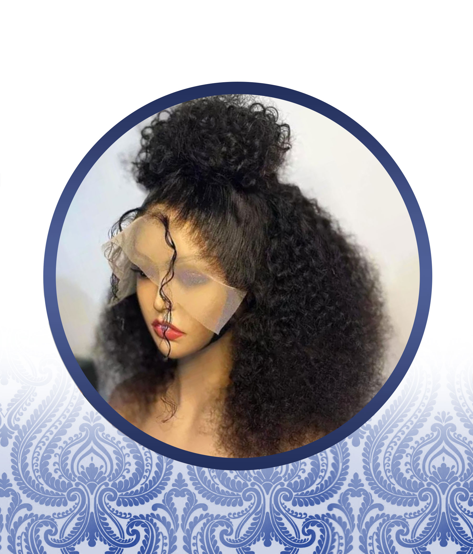 16" Huge Top Bun Lace Frontal Wig