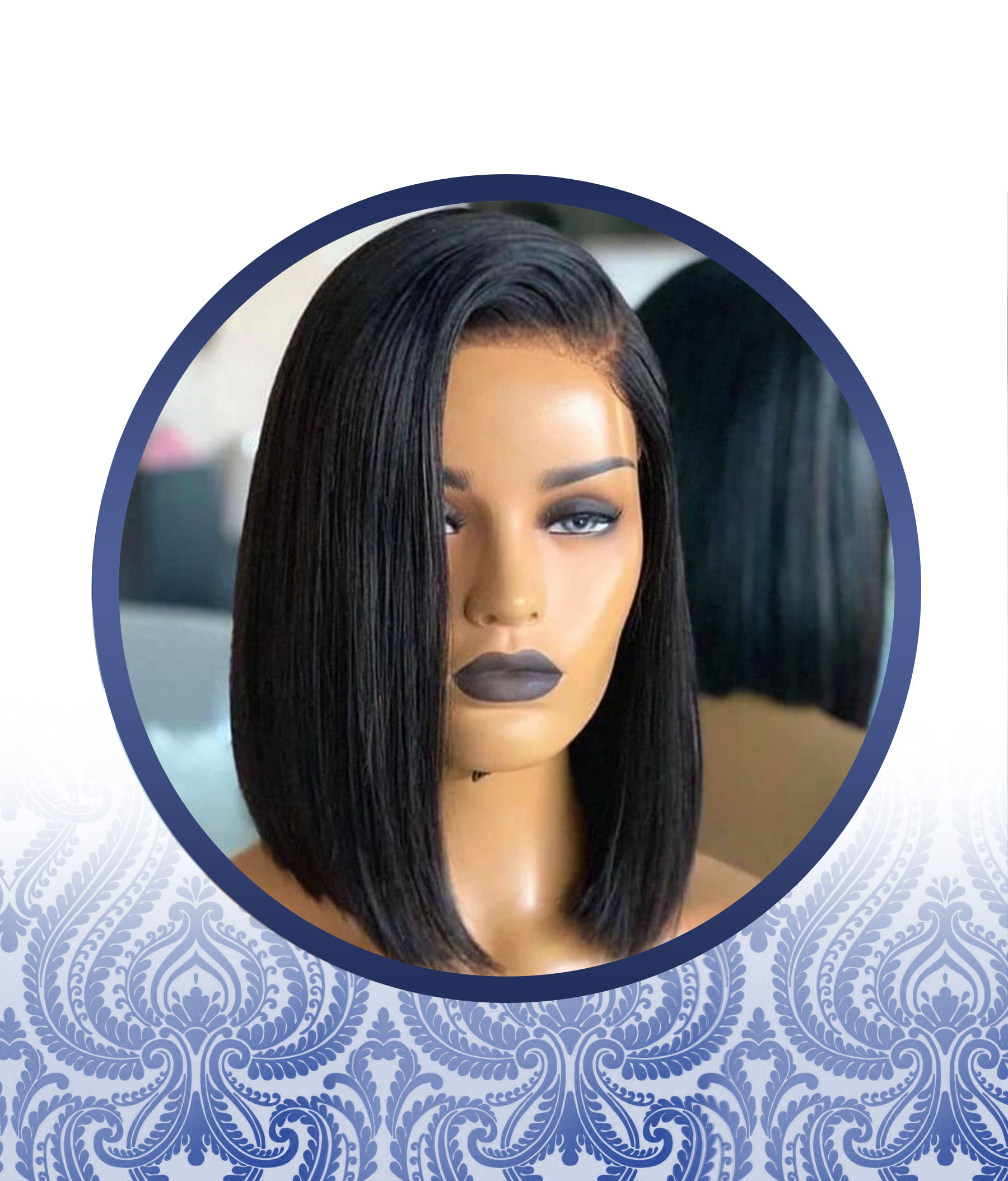 12" 4x4 Preplucked Side Swoop Lace Bob Wig