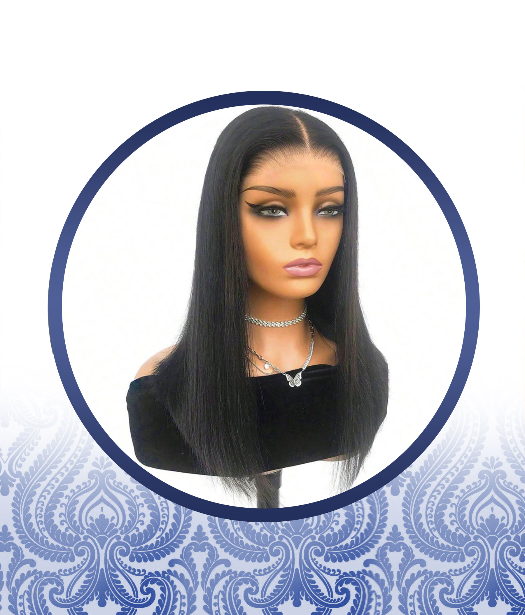 20" Straight Middle Part Wig