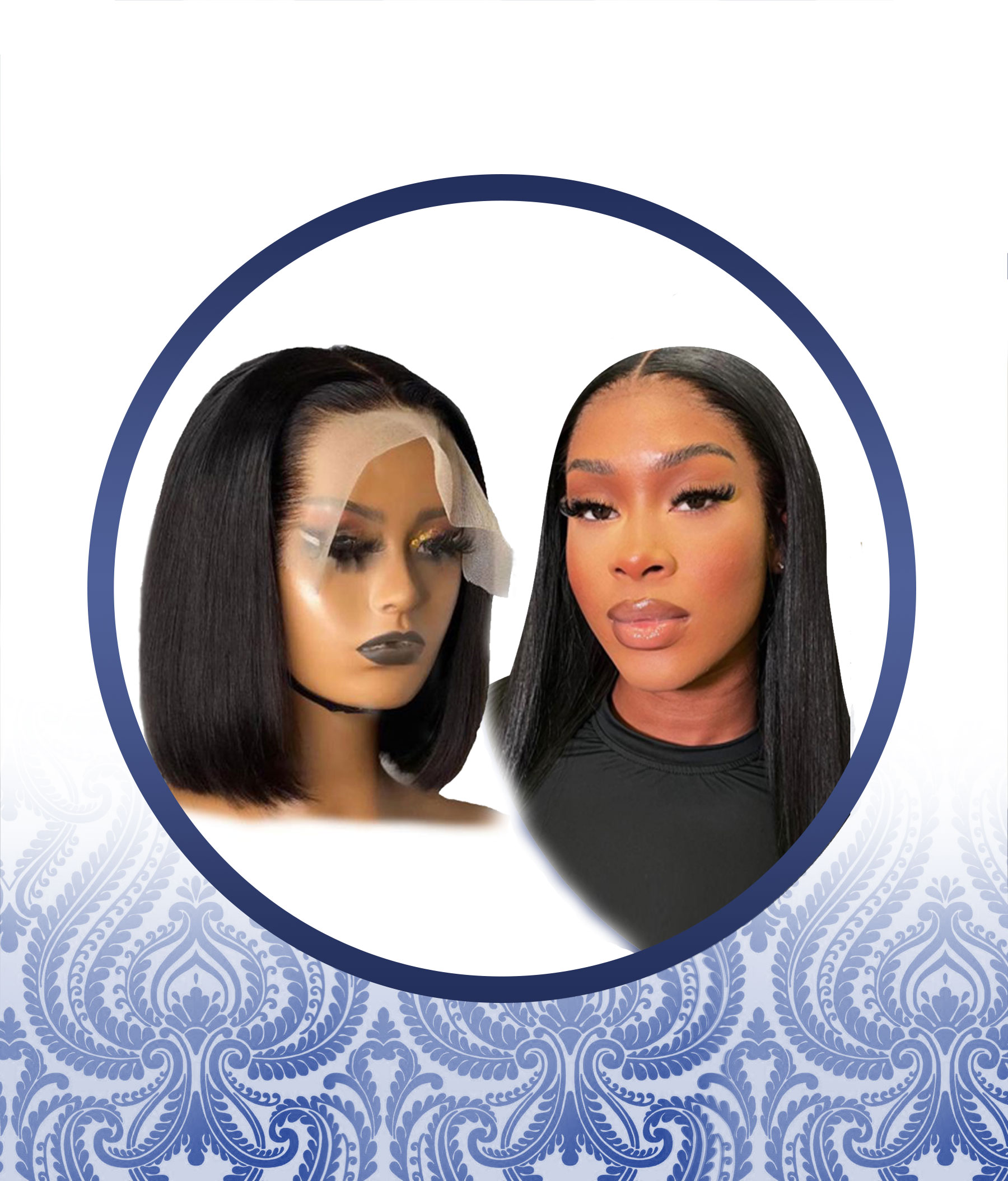 Frontal 20 Straight Wig Combo