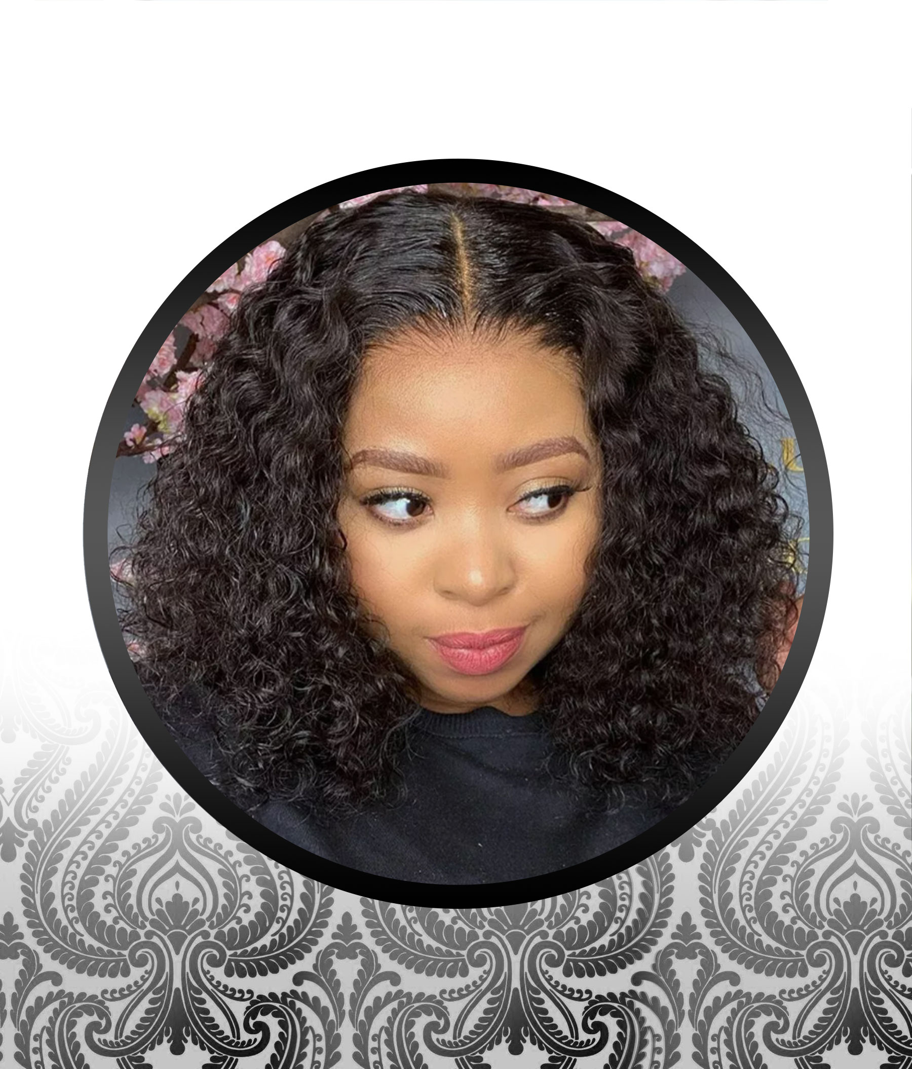 16 inch Wear & Go Malaysian Curl Human Hairblend Glueless Frontal Wig