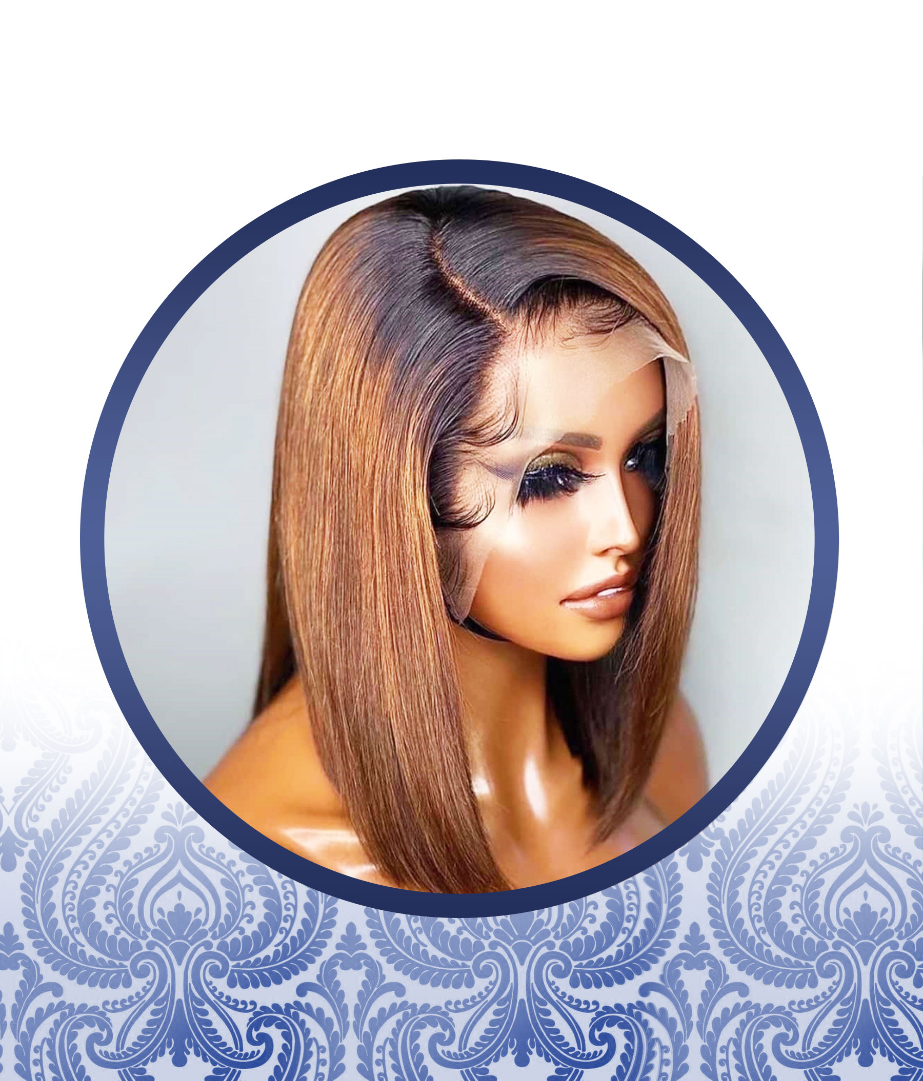 12" Ombre Coffee Brown Lace Frontal Wig