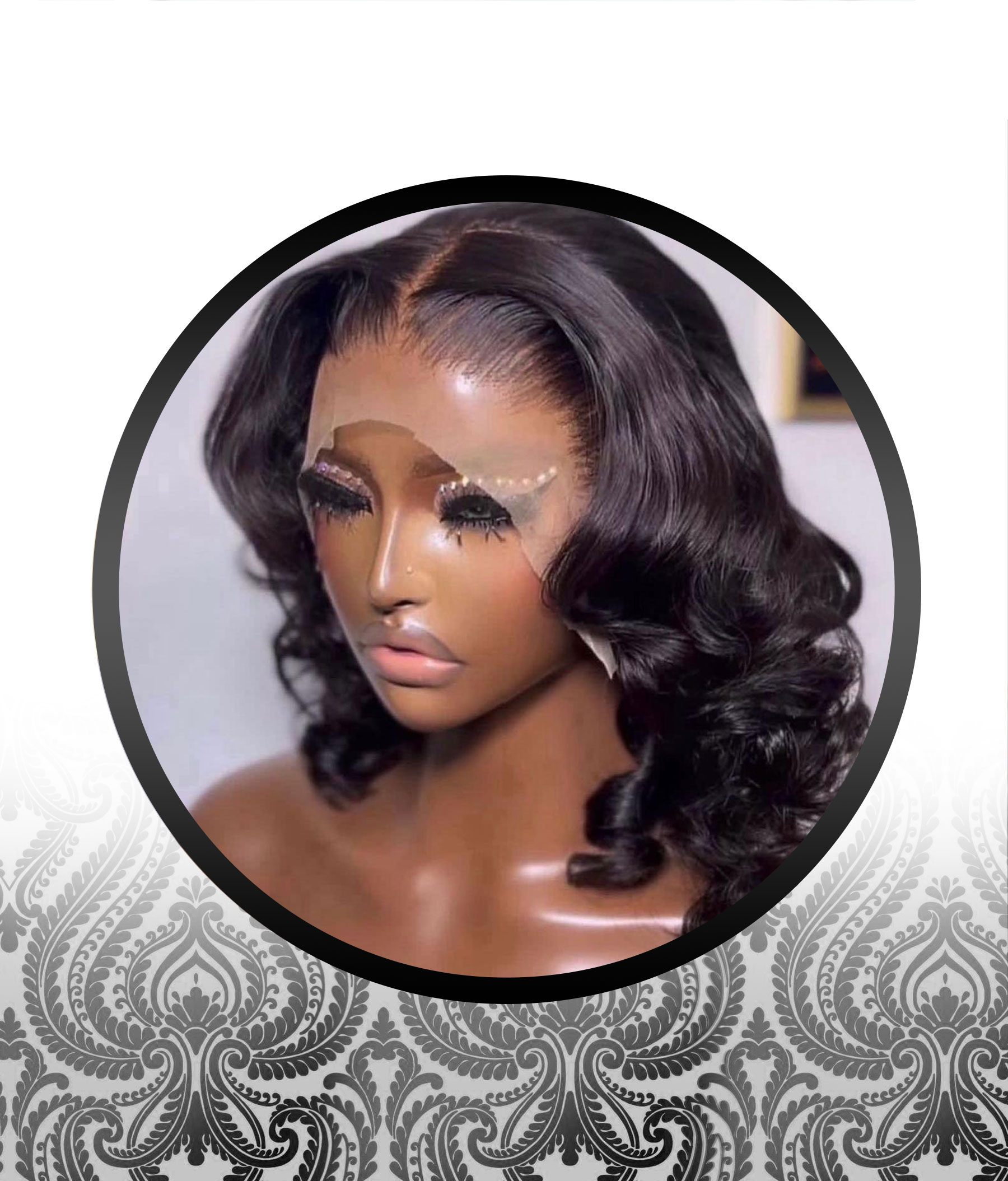 16″ Human HairBlend Bodywave Lace Frontal Wig