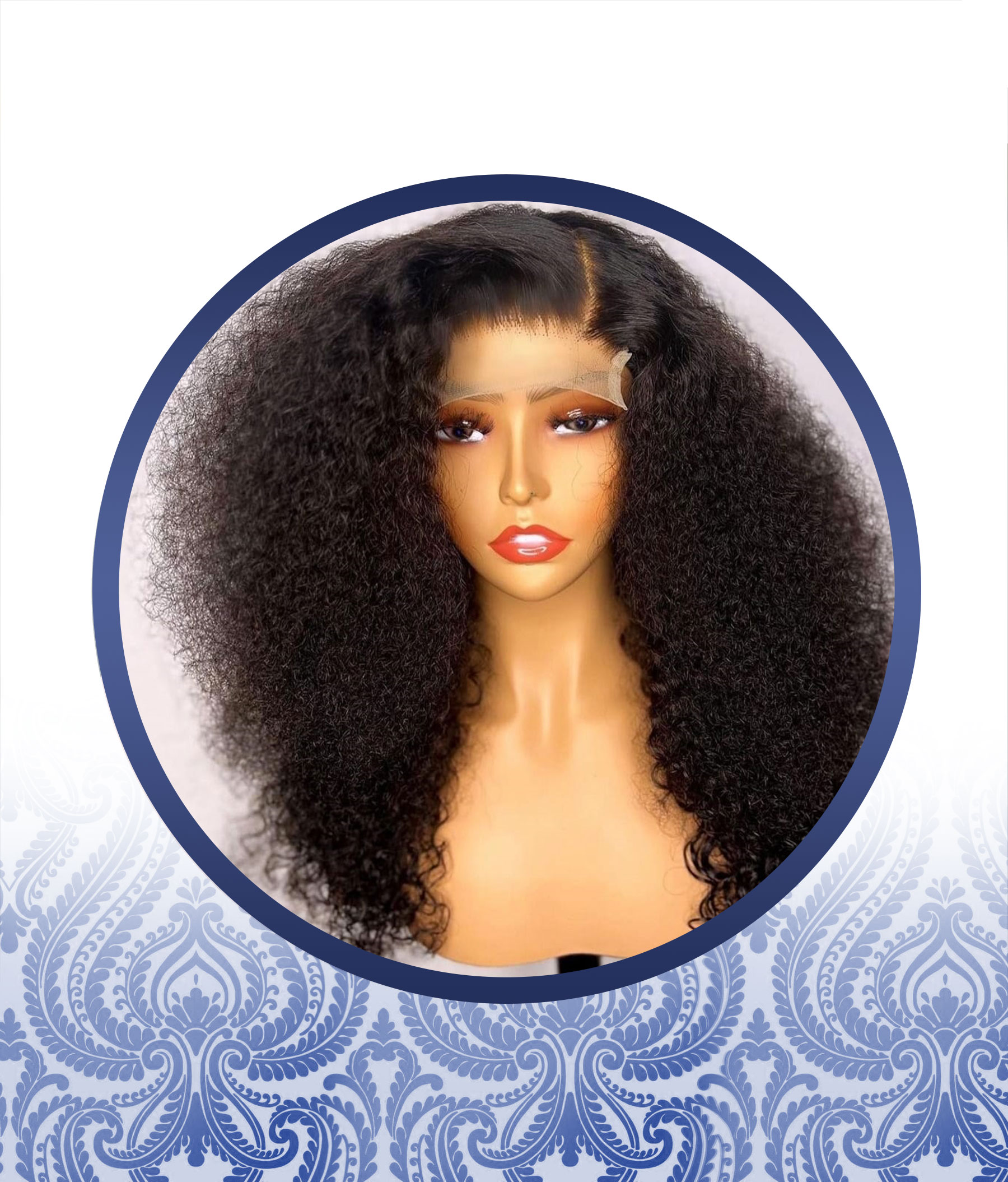 18" 4x4 Malaysian Jerry Curl Wig