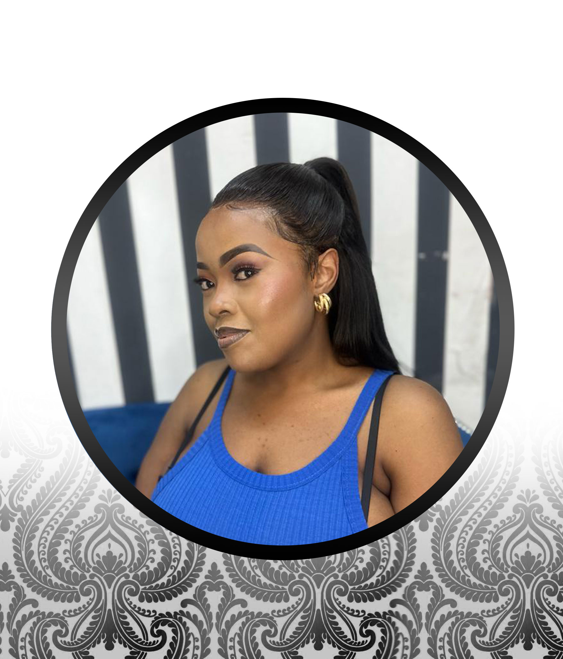 20" Human HairBlend Bone Straight Lace Frontal Wig