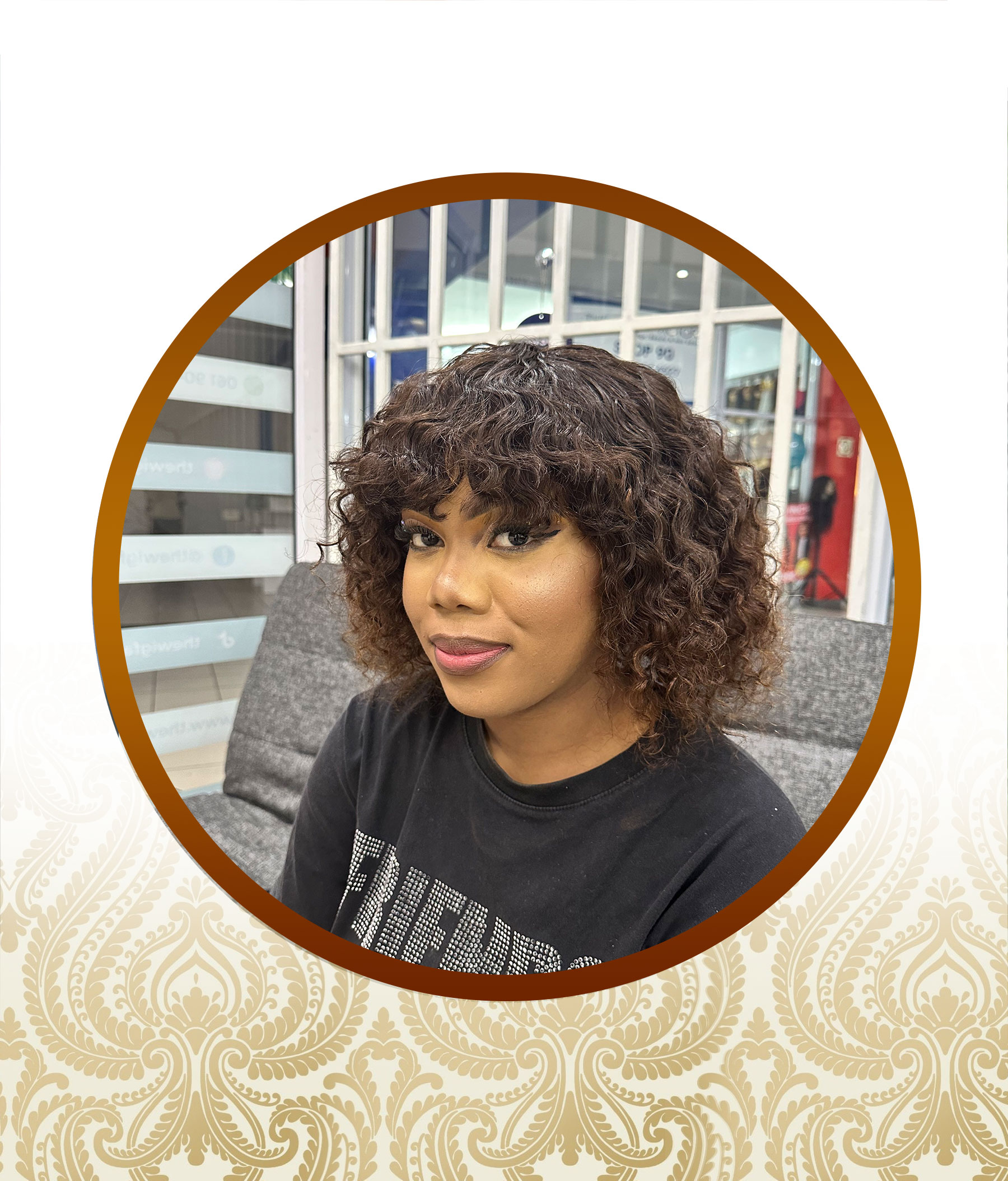 Double Drawn Chocolate Brown Glueless Fringe Unit