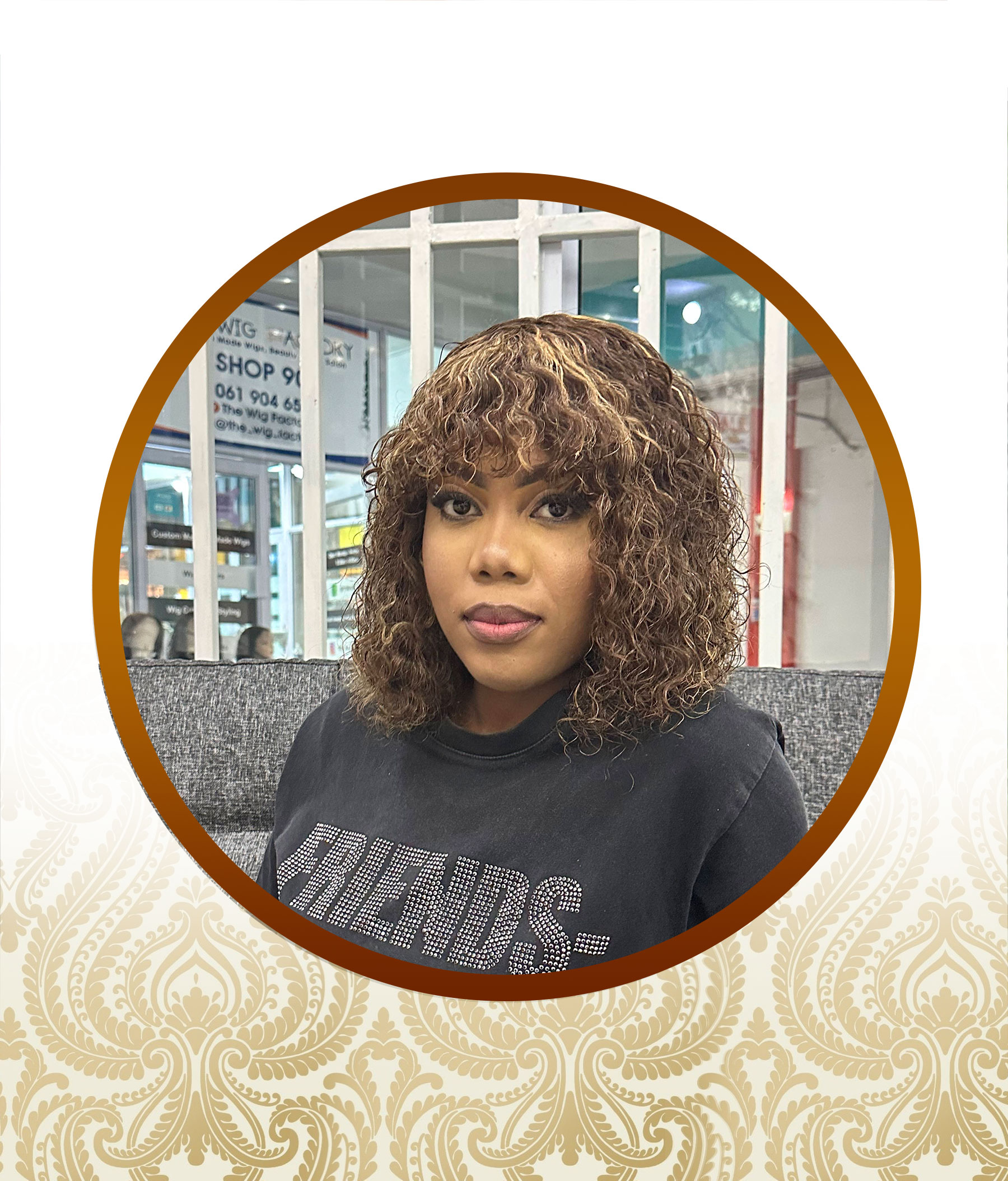 Double Drawn Light Brown Highlighted Glueless Fringe Unit