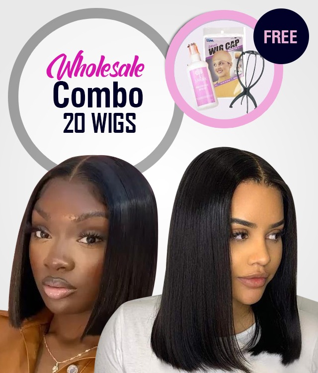 Frontal 20 Straight Wig Combo