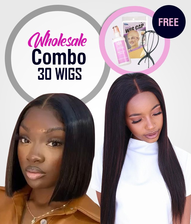 Frontal 30 Straight Wig Combo