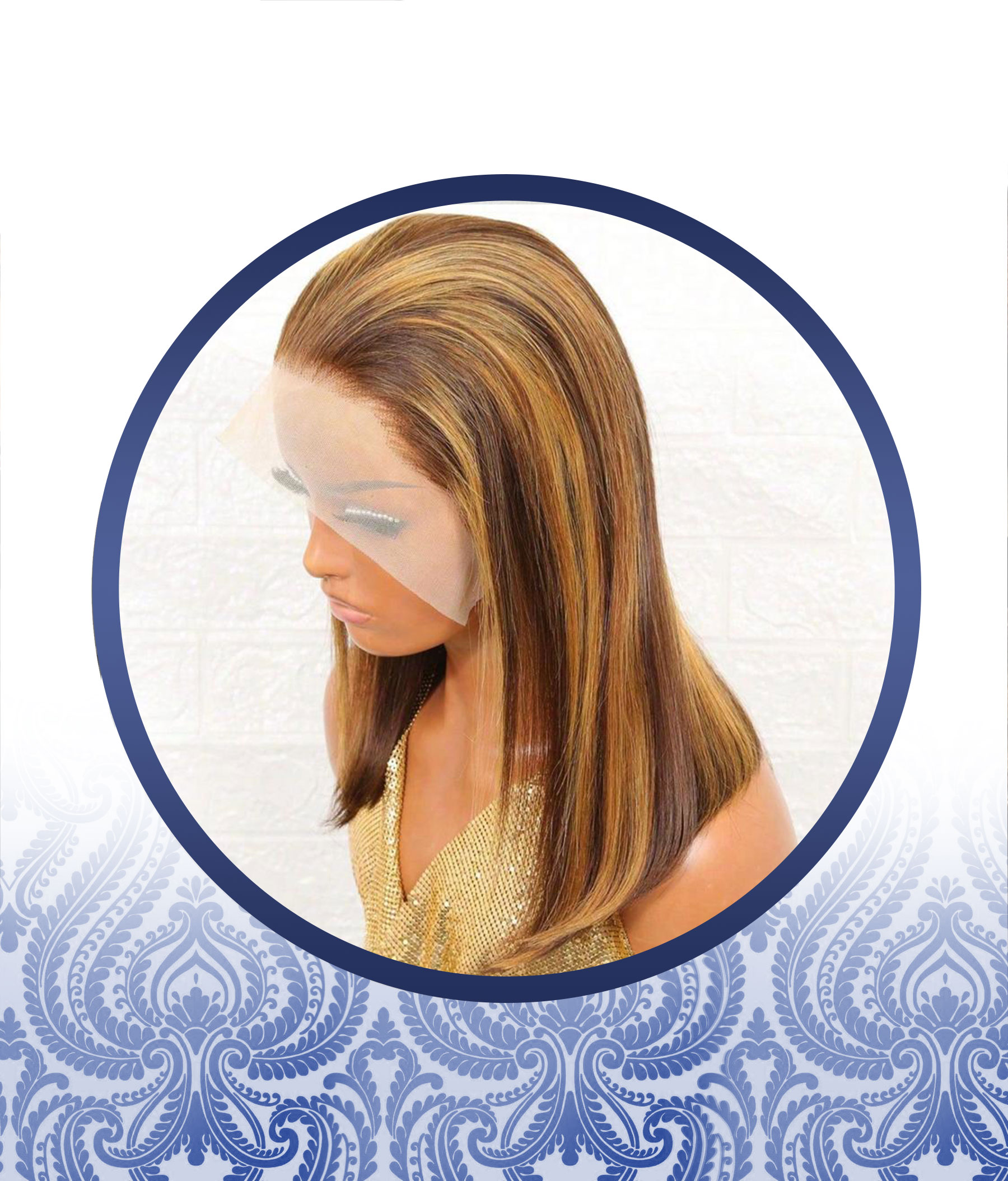 14" Highlighted Pre-Plucked 13x4 Lace Bob Wig