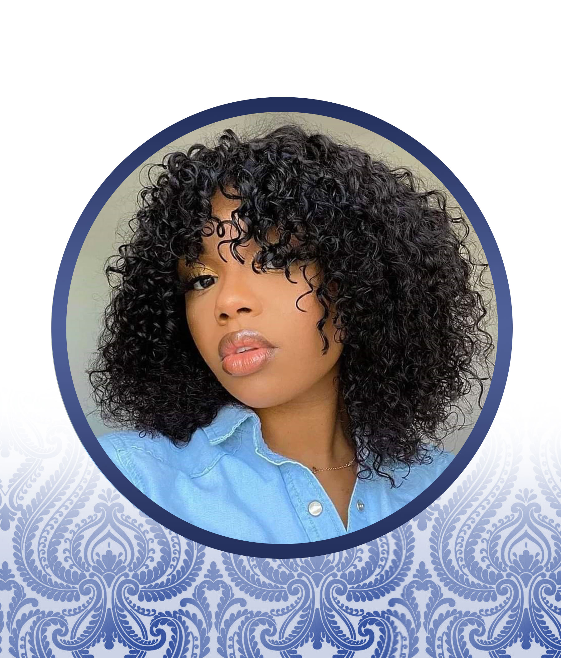 Curly Fringe Bob Wig