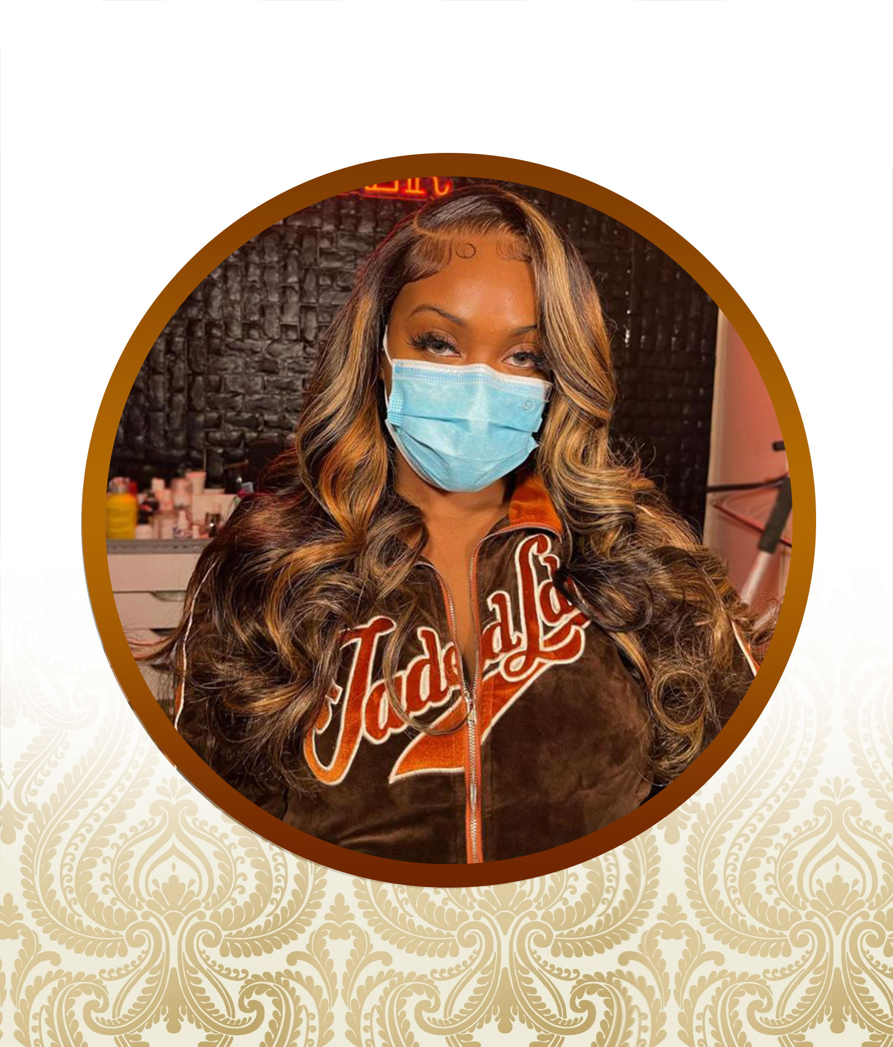 24" Glueless Mixed Highlight Bouncy Body-Loose Wave Double-Drawn Unit