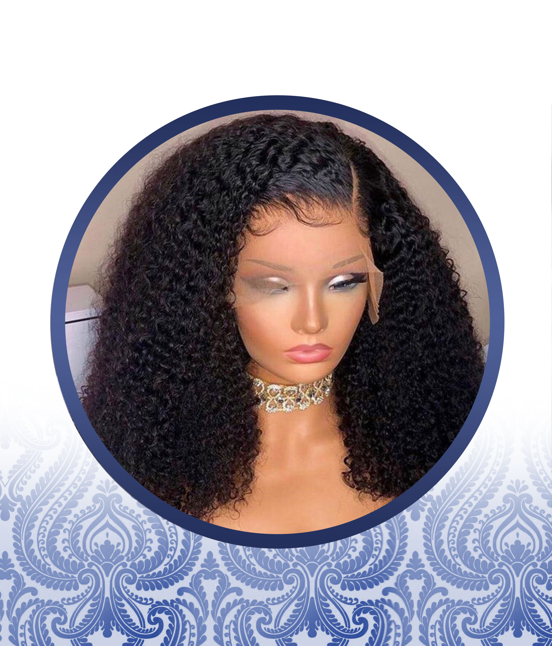 18” Glueless Full Bouncing Deep Curls Lace Frontal Wig
