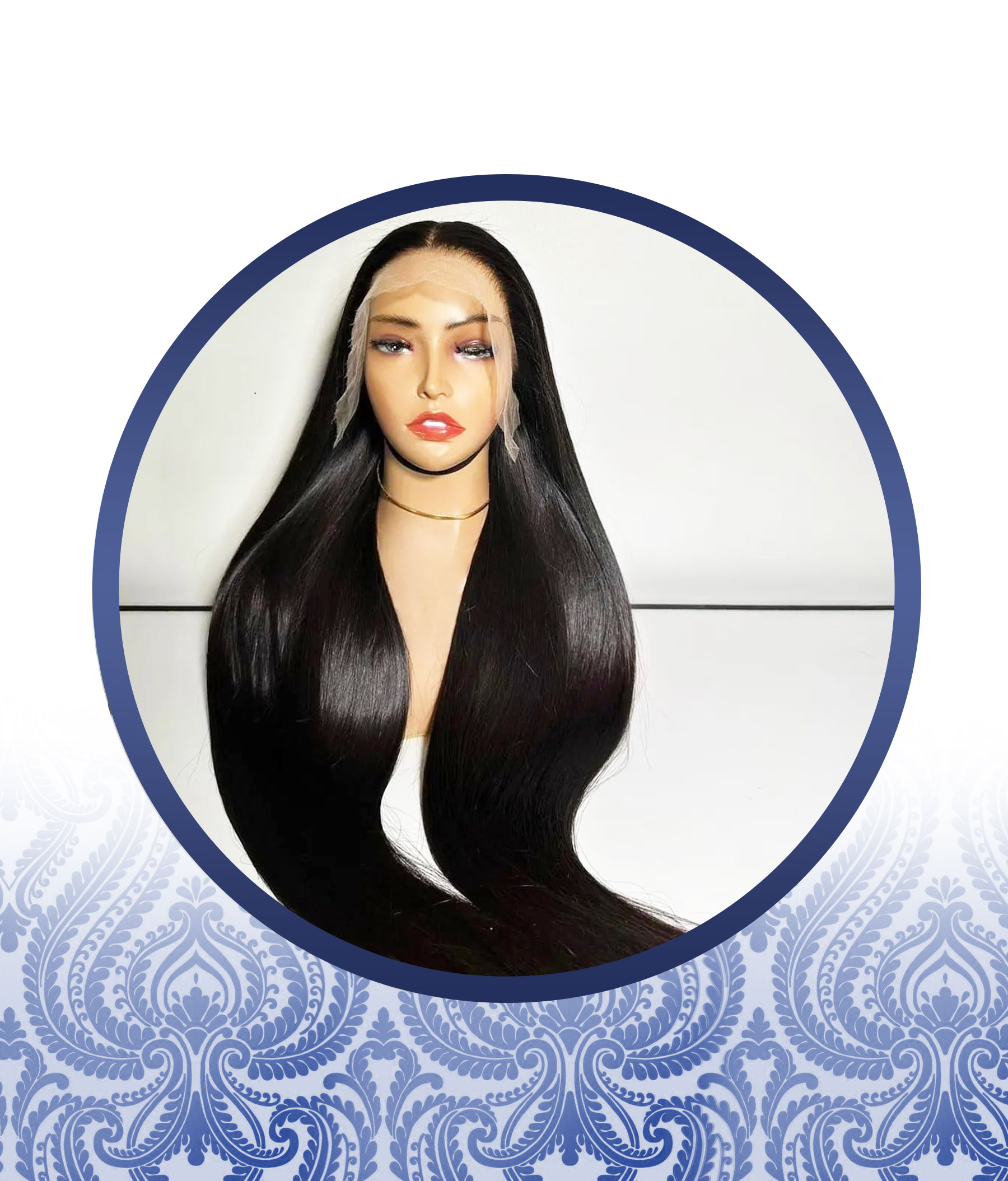 40" Soft Silky Straight Full Frontal Lace Wig