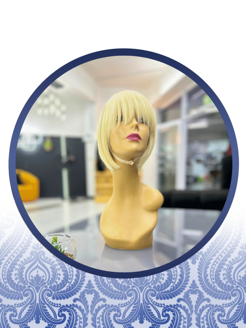 8" Brazilian peruvian glueless blonde wig