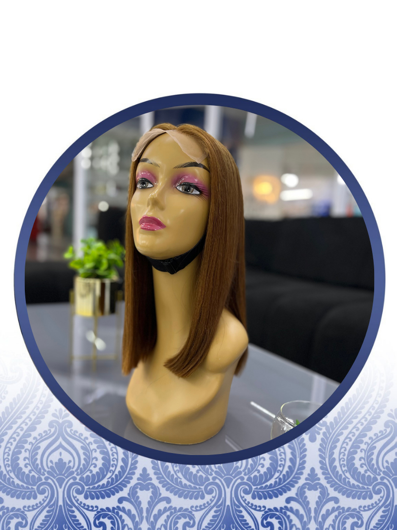 14" Glueless Caramel Brown Lace Frontal Wig