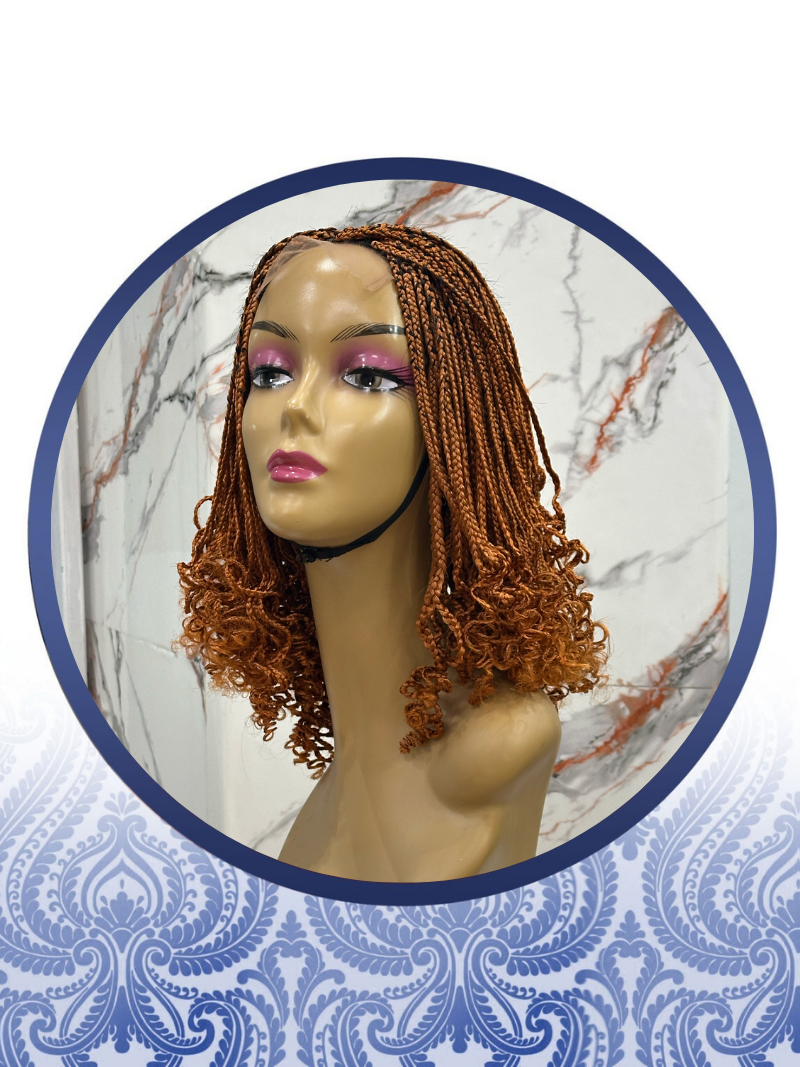 14" 4x4 Fox Brown Braided Wig