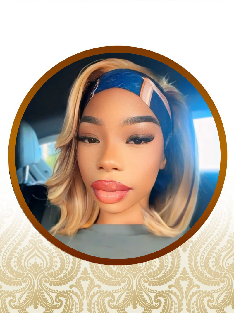 14" Highlighted Glueless Headband Peruca Unit + styling scarf