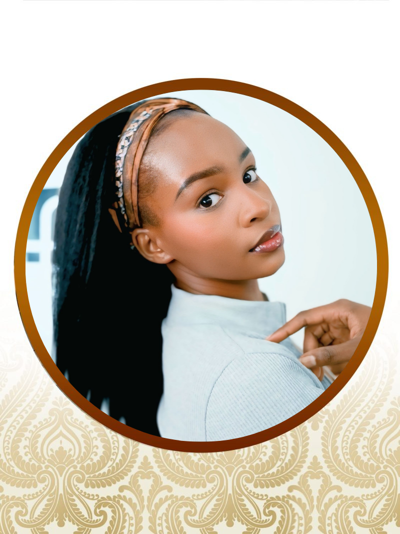 18" Kinky Straight Peruca Glueless Headband Wig + styling scarf