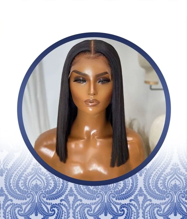 14 Inch Glueless Lace Frontal Peruvian Bob Wig